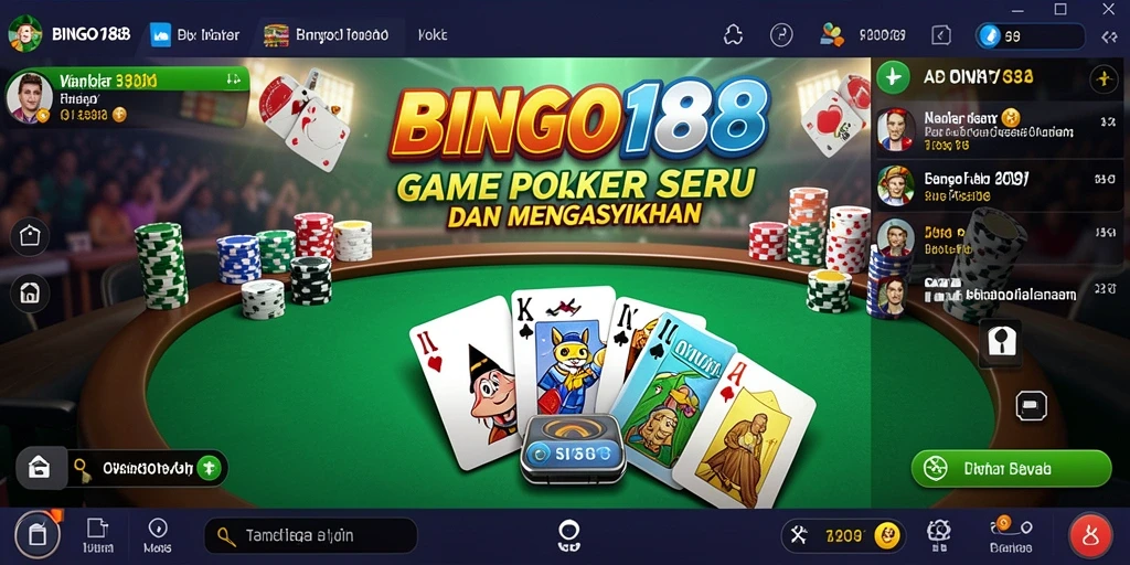 Screenshot gameplay BINGO188 dengan aksi Poker yang mendebarkan.