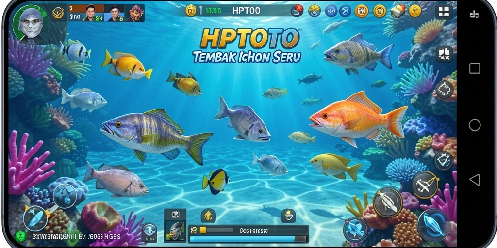 Screenshot HPTOTO menampilkan aksi seru menangkap ikan.