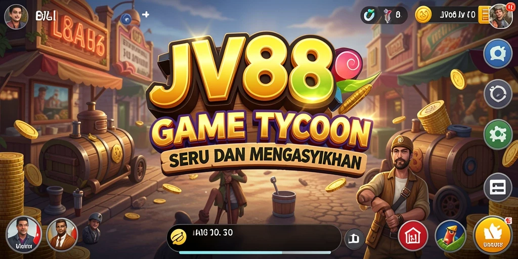 Tampilan gameplay JV88 yang menampilkan strategi bisnis yang menarik.