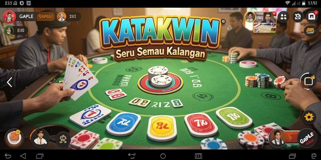 Screenshot gameplay KATAKWIN yang menampilkan suasana bermain Gaple.