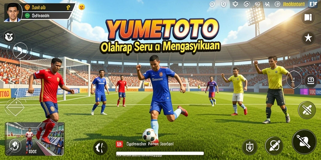 Screenshot gameplay YUMETOTO menampilkan atmosfer olahraga yang seru.